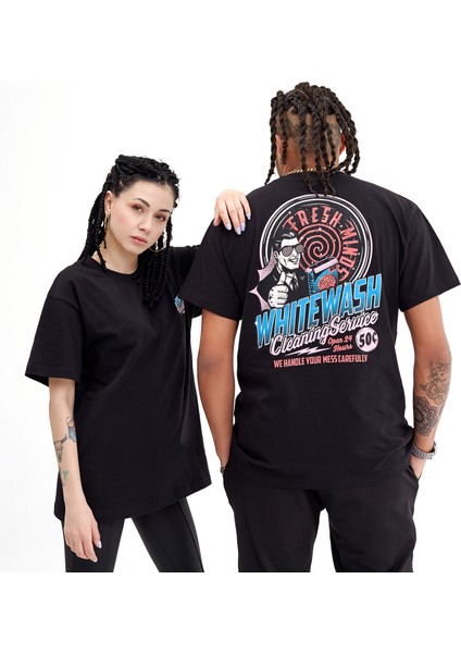 Whitewash Siyah Regular Fit T-Shirt
