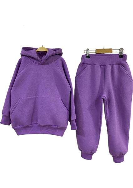 Tavşan Kulak Kapüşonlu Sweat Alt Üst Takım 3 Iplik Kumaş Şardonlu 1-6 Yaş Arası %100 Pamuk