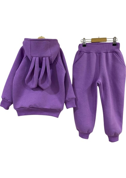 Tavşan Kulak Kapüşonlu Sweat Alt Üst Takım 3 Iplik Kumaş Şardonlu 1-6 Yaş Arası %100 Pamuk fiyatları