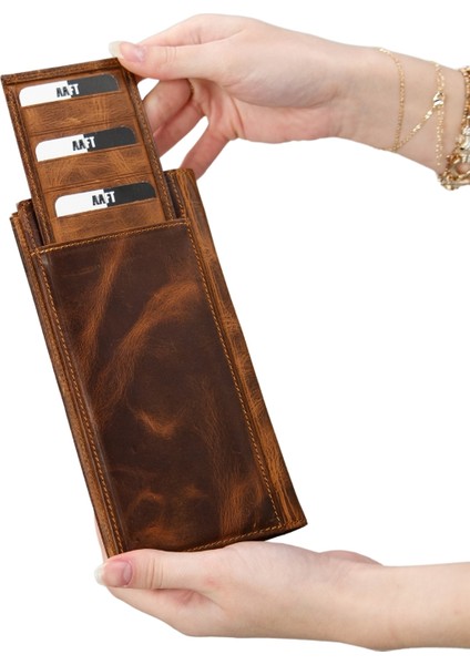 Hakiki Deri Kartlıklı Unisex Cüzdan | Lilyum 7286