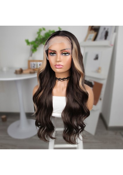 Koyu Kestane Balköpüğü Işıltılı Fiber Sentetik Geniş Dalgalı Tül Peruk fırsatları