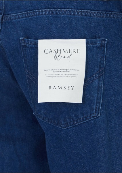 Mavi Düz Slim Fit Denim Pamuk Karışımlı Pantolon fırsatları