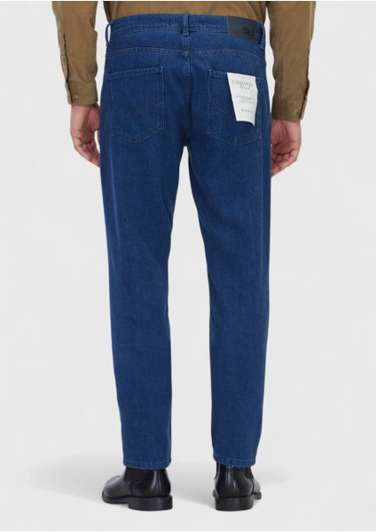 Mavi Düz Slim Fit Denim Pamuk Karışımlı Pantolon indirimleri