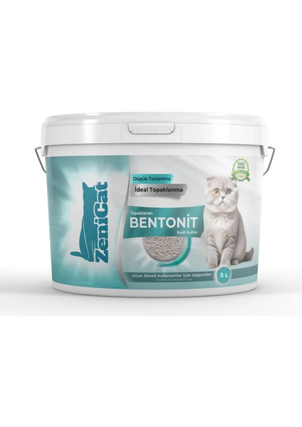 Kedi Kumu Ince Taneli Kokusuz Doğal Bentonit 5 Lt