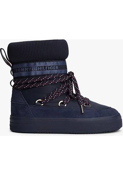 Tommytech Ikonik Şeritli Sıcak Kar Kadın Mavi Bot FW0FW09163DW6