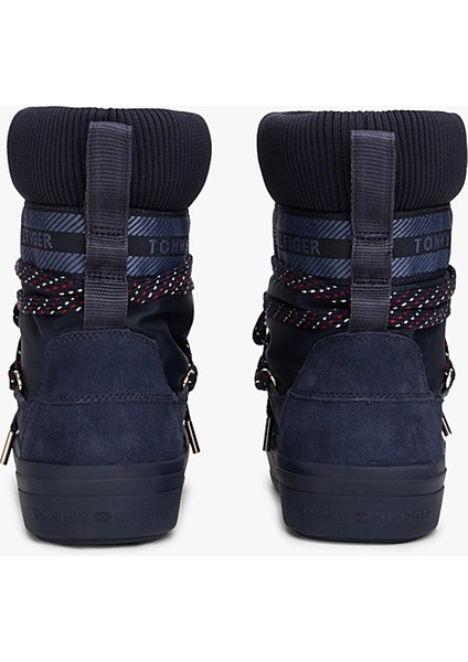 Tommytech Ikonik Şeritli Sıcak Kar Kadın Mavi Bot FW0FW09163DW6 indirimleri