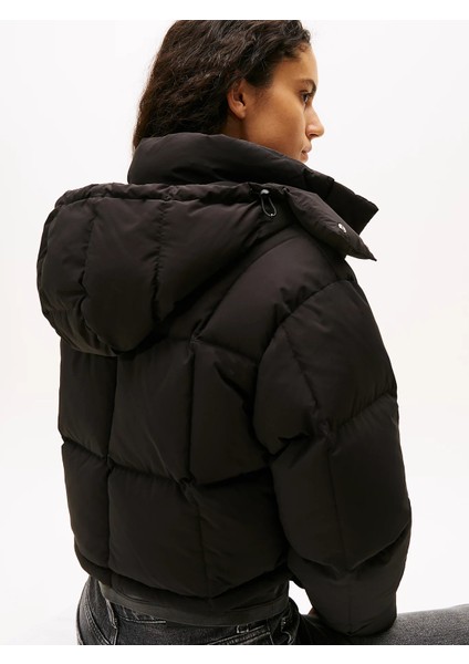 Tjw Alaska Grid Kısa Kuş Tüyü Kadın Siyah Ceket DW0DW21624BDS fırsatları