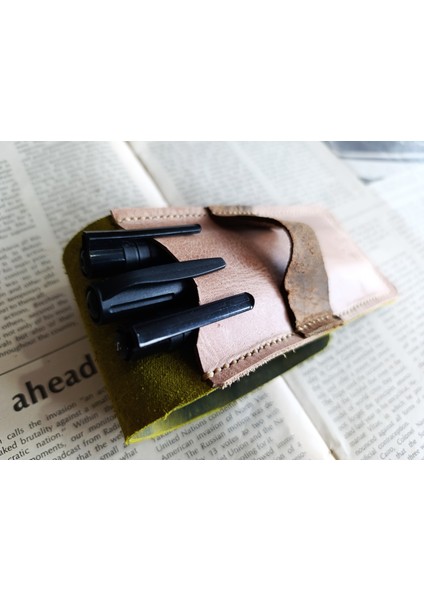 Crazy Gerçek Deri Özel Kalemleriniz Için Kalemlik ( 3*4 Kalem Için ) 28 cm \ 8 cm Büyük Boy NLU17 modelleri