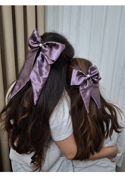 Kadın 3’lü Fiyonk Saç Tokası Seti + Scrunchie Hediyeli - Tozlu Orkide fiyatları