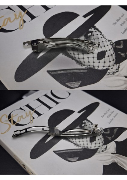 Kadın 3’lü Fiyonk Saç Tokası Seti + Scrunchie Hediyeli - Tozlu Orkide