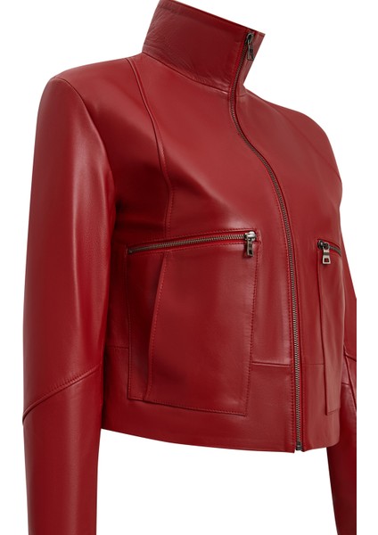 Dolores Kadın Kırmızı Devrik Yaka Oversize Deri Ceket 25WGE5611R3 modelleri