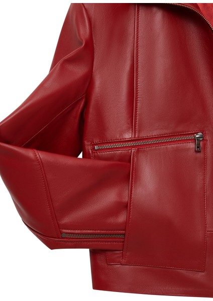Dolores Kadın Kırmızı Devrik Yaka Oversize Deri Ceket 25WGE5611R3 indirimleri