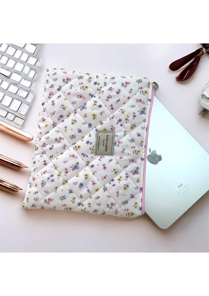 Çıtır Çiçekli Laptop Tablet Çantası 11 Inç 12 Inç Uyumlu