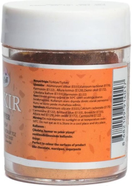 Metalik Toz Bakır Boya 10 G – Pasta, Çikolata ve Şeker Hamuru Için Parlak Efektli Gıda Boyası fiyatları