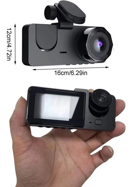 3 Kameralı 2 Inç 1080P Araç Içi Kamera Sürüş Kamerası Carplay indirimleri