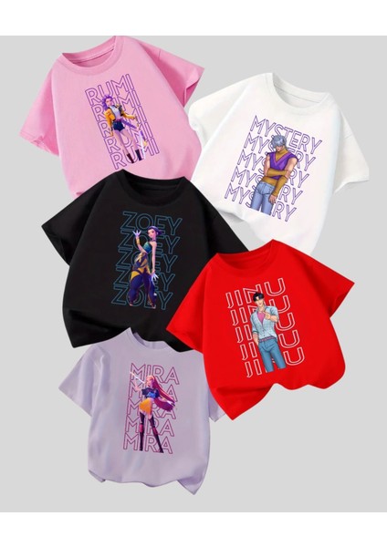 Kpop Demon Hunterix Kids Design Unisex Oversize T-Shirt fiyatları