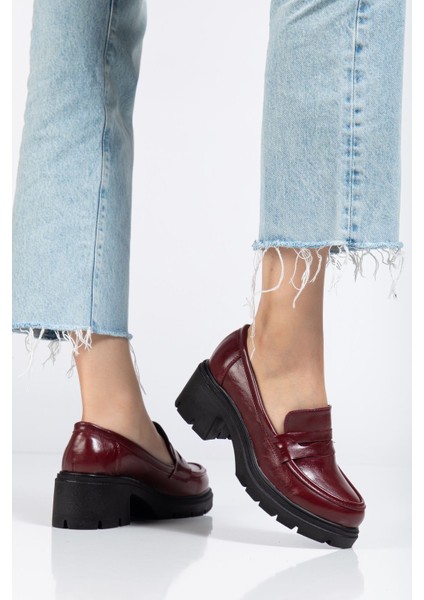 746-759 Bordo Yanki Yüksek Tabanlı Loafer Ayakkabı fiyatları