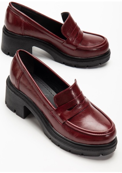 746-759 Bordo Yanki Yüksek Tabanlı Loafer Ayakkabı indirimleri