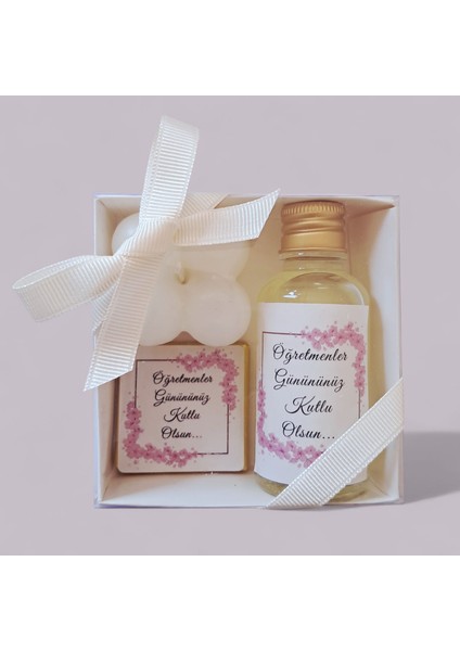 6'lı Öğretmenler Günü Hediyesi-Kolonya-Çikolata-Buble Mum-Tasarım Paketli fiyatları