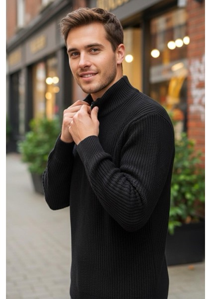 Nex Yarım Fermuarlı Dik Yaka Kalın Erkek Kazak fiyatları