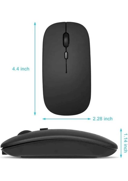 Kablosuz Mouse Fare Şarjlı Bluetooth Wireless Çift Modlu Sessiz fırsatları