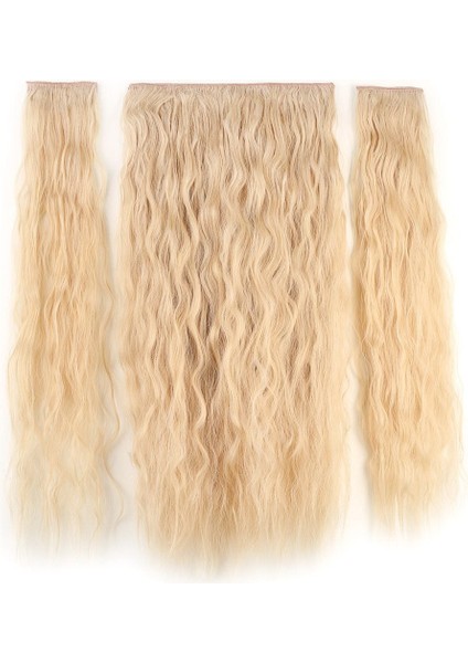 Fiber Sentetik Kabarık Dalgalı Yarım Ay + 2 Yan Çıt Çıt / Balköpüğü Beyaz Platin Röfleli fiyatları