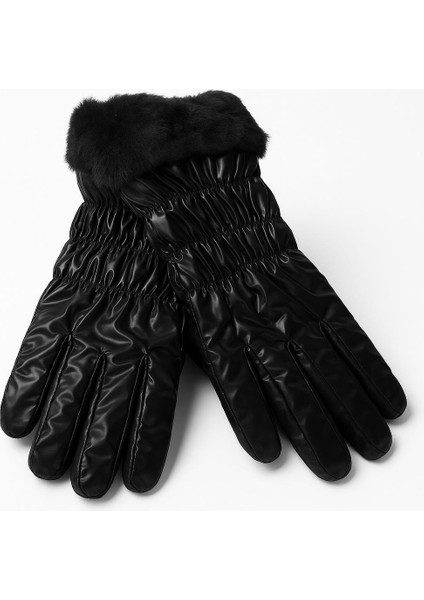 Kadın Kışlık Dokunmatik Eldiven – Içi Polarlı Kürklü, Sıcak Tutan, Şık ve Rahat Model