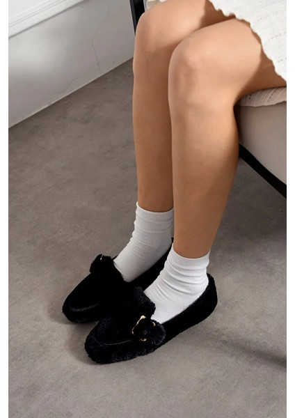 Vera Tavşan Tüyü Lastikli Tokalı Kaydırmaz Taban Kadın Babet Panduf Ev Terliği modelleri