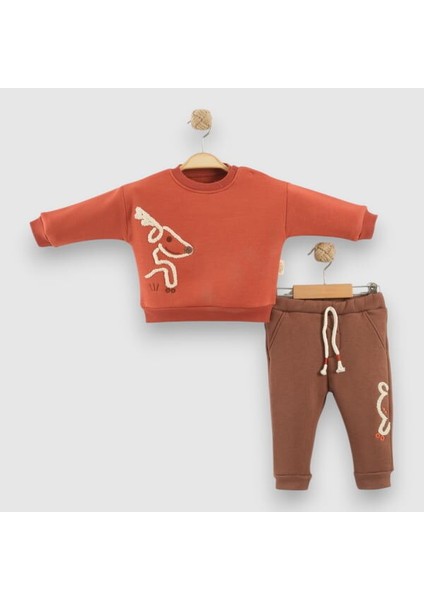 254050 Unisex Bebek Deer Figürlüi Şardonlu 2'li Takım