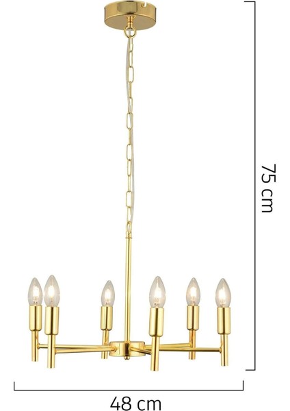 Vaneo 6 Lı Gold Modern Genç Odası Mutfak Salon Avize fırsatları