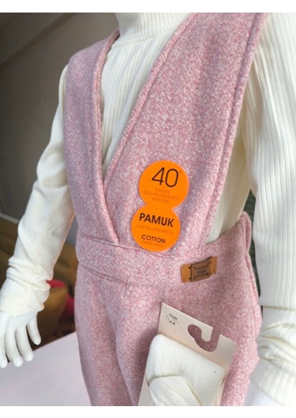 Kışlık Balıkçı Yaka Bluzlu Kız Çocuk Kruvaze Salopet Şort | Pembe Melanj Çoraplı Şık Üçlü Takım Seti modelleri