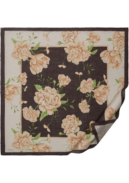Ipekevi Desenli Tensel Eşarp Siyah