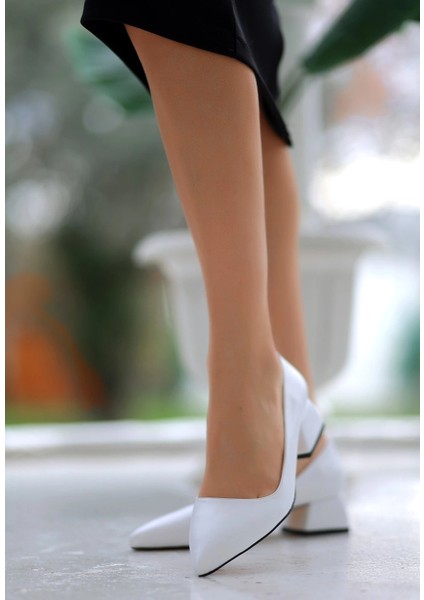 Desniy Beyaz Cilt Topuklu Ayakkabı fiyatları