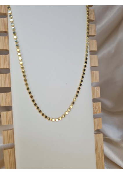 Gold Dairesel Pullu Kolye – Işıltılı Minimal Zincir fırsatları