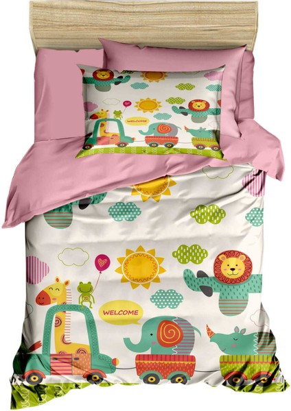 Dijital Baskılı 3D Pamuklu Yenidoğan Bebek Nevresim Takımı Welcome Zoo fiyatları