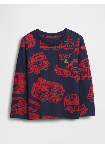 Erkek Bebek Kırmızı Mix & Match Cepli T-Shirt