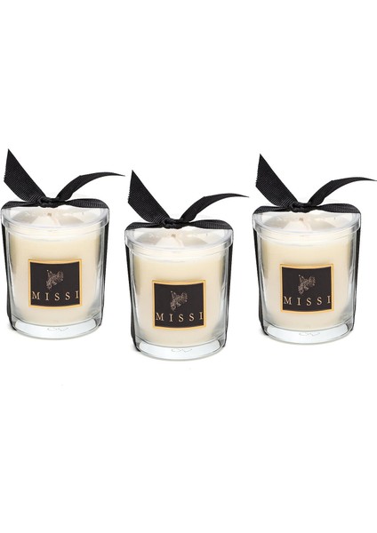 Üçlü Pırıltı Mum Seti - Black Vanilya
