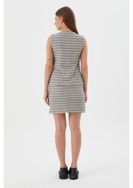 Ekose Mini Etek Ekru indirimleri