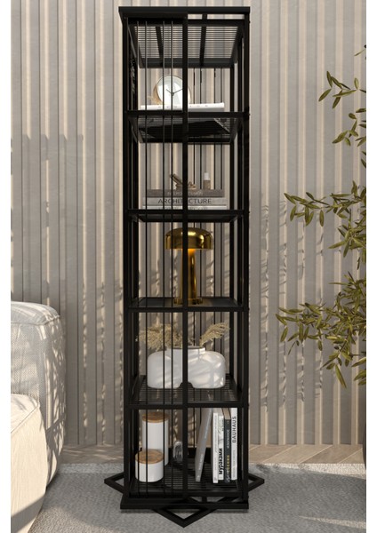 Chicago Serisi 360 Derece Dönerli Metal Kitaplık | 5 Katlı Endüstriyel Çok Amaçlı Raf