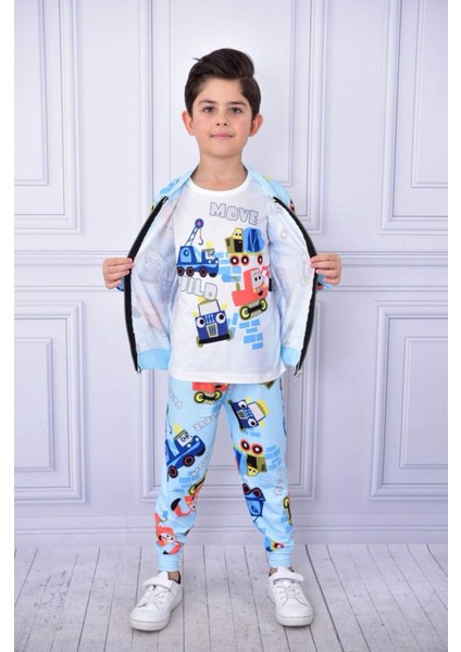 Erkek Çocuk Baskılı Hırkalı Eşofman Takımı 2/8 yaş