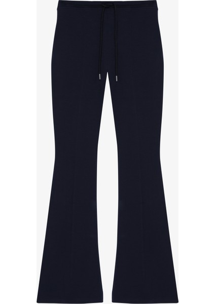 Beli Bağcıklı Dikiş Detaylı Ispanyol Paça Pantolon Lacivert modelleri