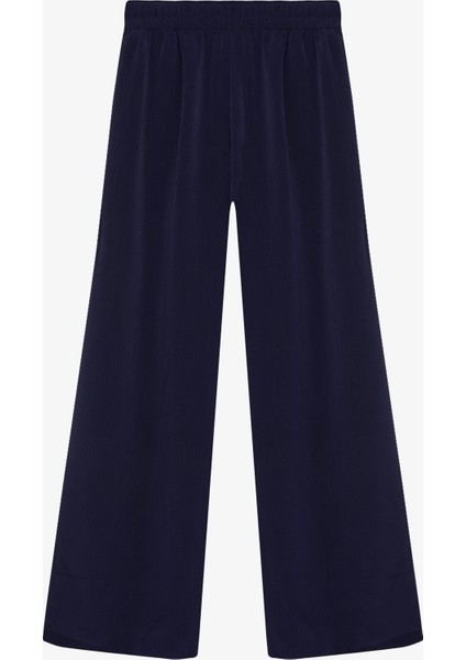 Beli Lastikli Bol Paça Yüksek Bel Pantolon Lacivert modelleri