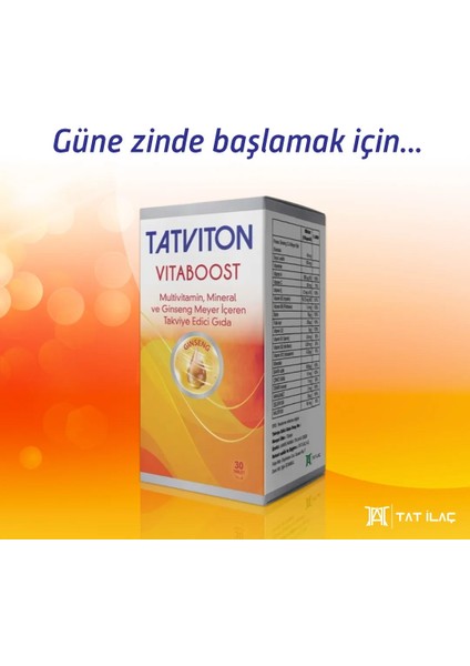 Vitaboost 30 Tablet – Ginsengli Multivitamin ve Mineral Kompleksi Enerji ve Bağışıklık Desteği