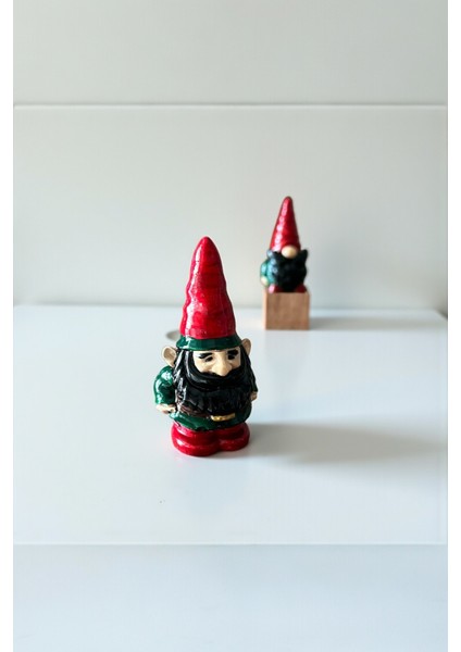 Dekoratif Seramik Yılbaşı El Yapımı Cüce Ev Ofis Bahçe Dekoru, Sevimli Biblo Süs Eşyası