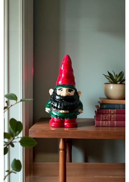 Dekoratif Seramik Yılbaşı El Yapımı Cüce Ev Ofis Bahçe Dekoru, Sevimli Biblo Süs Eşyası modelleri