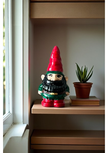 Dekoratif Seramik Yılbaşı El Yapımı Cüce Ev Ofis Bahçe Dekoru, Sevimli Biblo Süs Eşyası