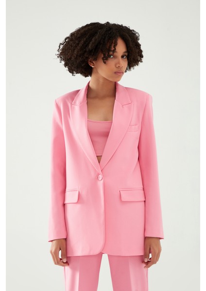 Blazer Ceket Şeker Pembe