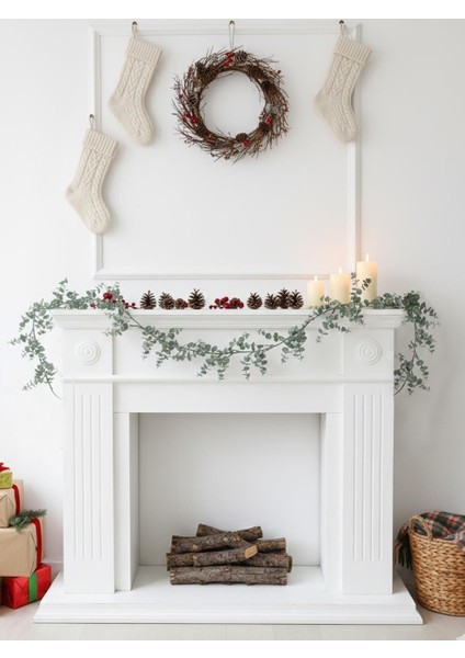 Yılbaşı Dekoru Okaliptus Dalı Garland – Kapı Duvar ve Masa Süsü Yeşil 110 cm fırsatları