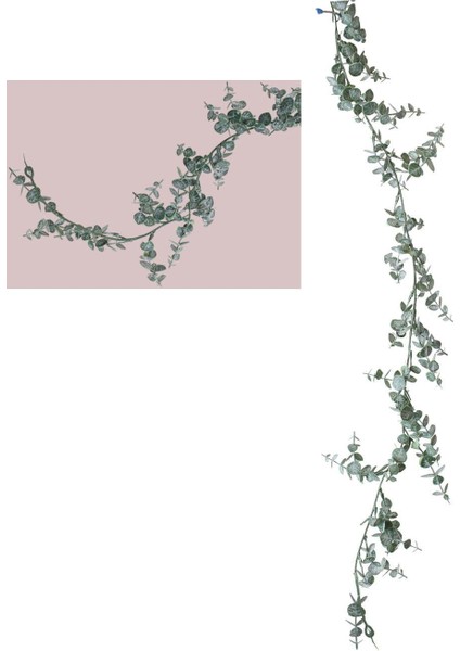 Yılbaşı Dekoru Okaliptus Dalı Garland – Kapı Duvar ve Masa Süsü Yeşil 110 cm