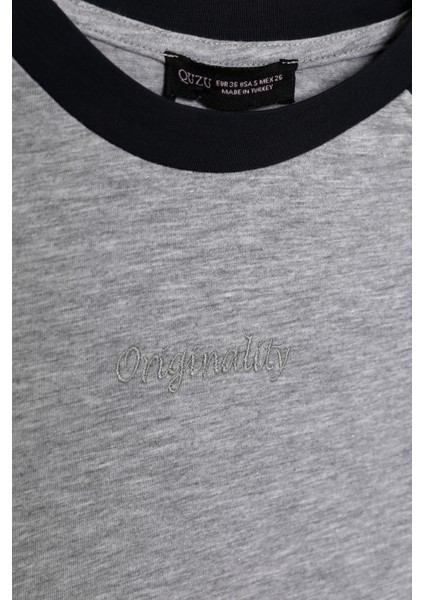 Yanları Büzgülü Kısa Kol Tişört Gri indirimleri